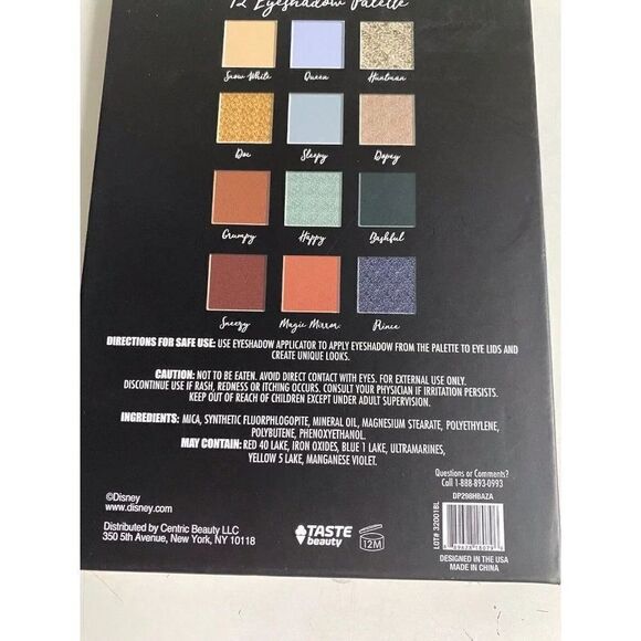 Taste Beauty Disney Snow White & Seven Dwarfs Eyeshadow Palette 12 Shades Mirror - Picture 9 of 10